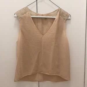 Alice + Olivia lace peach sleeveless top in XS